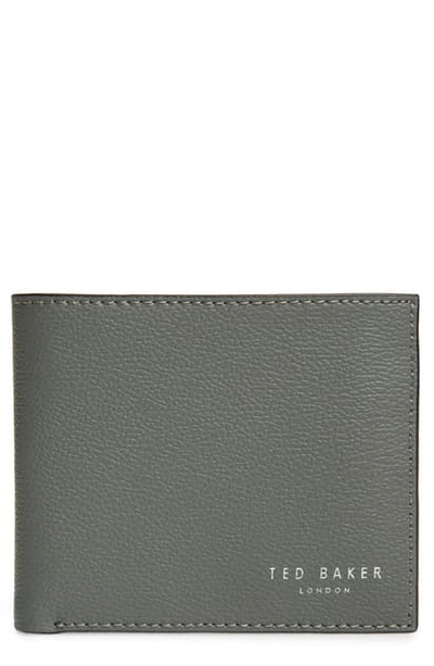 Ted Baker Fluu Printed Leather Bifold Wallet In Charcoal