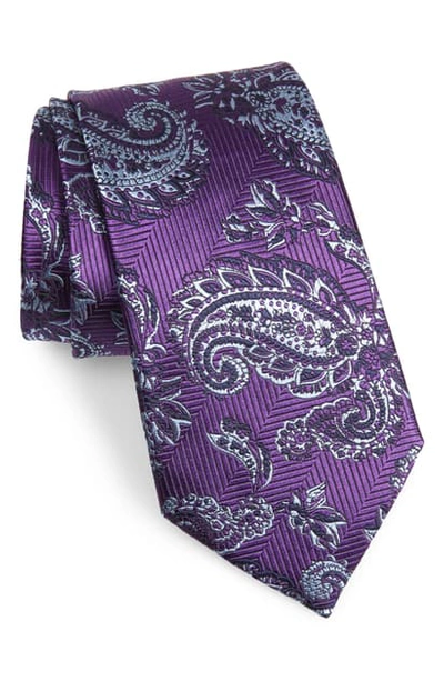 Ermenegildo Zegna Paisley Silk Tie In Purple