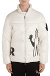 Moncler Friesian Logo Down Puffer Jacket In Black