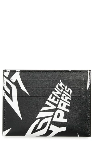 Givenchy Logo Leather Cardholder In Black/ White