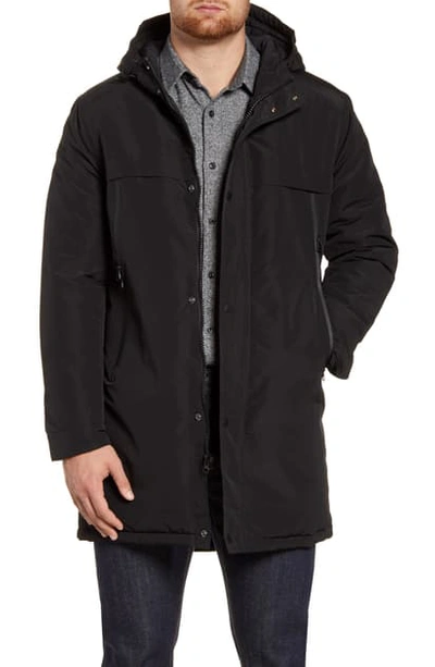Andrew Marc Cagney Water Resistant Hooded Coat In Black