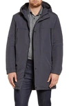 Andrew Marc Cagney Water Resistant Hooded Coat In Grey