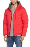 Canada Goose Lodge Packable Windproof 750 Fill Power Down Hooded Jacket In Red