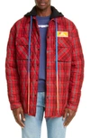 OFF-WHITE HOODED FLANNEL JACKET,OMEA201F19F330032000
