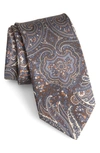 Brioni Paisley Silk Tie In Brown