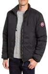 Canada Goose Lodge Packable Windproof 750 Fill Power Down Hooded Jacket In Black