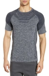 Alo Yoga Amplify Seamless Technical T-shirt In Dark Navy Heather