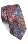 Ermenegildo Zegna Quindici Paisley Silk Tie In Maroon