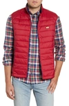 Johnnie-o Hudson Classic Quilted Nylon Vest In Crimson