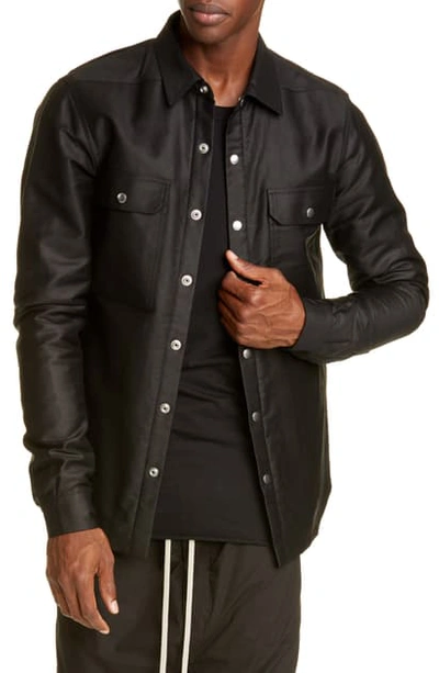 Rick Owens Giacca Ndkl Snap-up Outershirt In Black