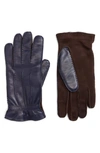 Brunello Cucinelli Leather Gloves In Blue