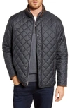 Peter Millar Suffolk Quilted Water-resistant Car Coat In Black