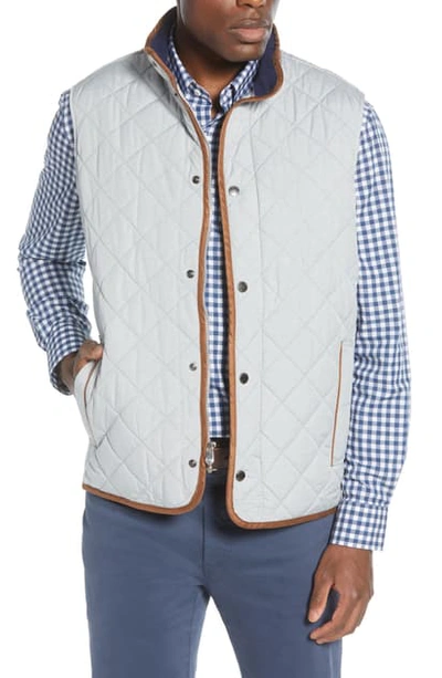 Peter Millar Essex Quilted Vest In British Grey