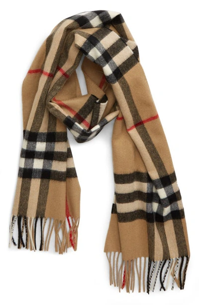 Burberry Giant Icon Check Cashmere Scarf In Archive Beige