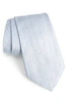 Emporio Armani Geometric Silk Blend Tie In Sky Blue