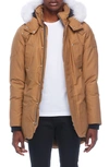 Moose Knuckles Stirling Water Repellent Down Parka With Genuine Fox Fur Trim In Waxie/ Natural Fox