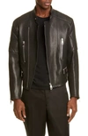 NEIL BARRETT LEATHER MOTO JACKET,BPE603V M700