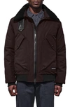 CANADA GOOSE BROMLEY SLIM FIT DOWN BOMBER JACKET WITH GENUINE SHEARLING COLLAR,7996M