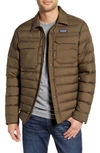 Patagonia Silent Water Repellent 700-fill Power Down Shirt Jacket In Logwood Brown