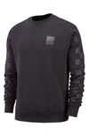 Nike Sportswear Triple Block Crewneck Sweatshirt In Black