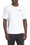 Nike Pro Slim-fit Mesh-panelled Dri-fit T-shirt In White/black