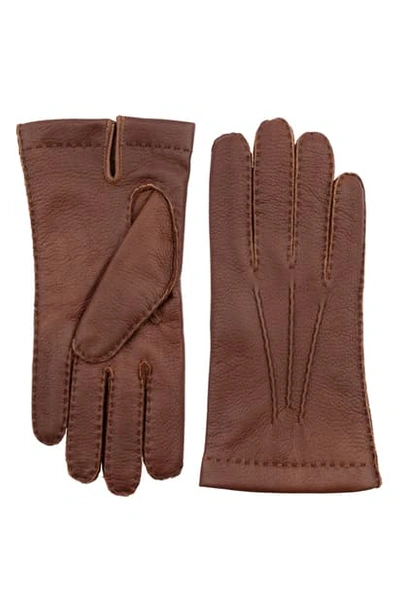Hestra Elk Leather Gloves In Chestnut