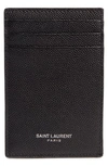 Saint Laurent Tall Grand Card Holder With Money Clip In 1000 Black
