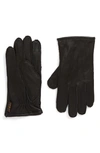 BARBOUR BEXLEY TOUCHSCREEN COMPATIBLE LEATHER GLOVES,MGL0086BK11