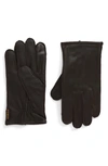 BARBOUR BEXLEY TOUCHSCREEN COMPATIBLE LEATHER GLOVES,MGL0086BK11