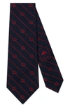 GUCCI GG LOGO & STRIPE SILK TIE,5971174E002