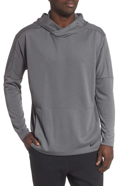 Nike Yoga Dri-fit Pullover Hoodie In Iron Grey/ Black