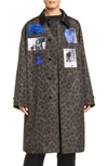 RAF SIMONS BLUE VELVET & LEOPARD PRINT CAR COAT,192-626S-30070-00023