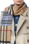BURBERRY MIX CHECK CASHMERE & WOOL SCARF,8022478