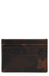 Frye Austin Leather Card Case In Camo