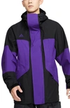 Nike Acg Gore-tex Men's Hooded Jacket In Black/ Court Purple