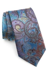 Ermenegildo Zegna Quindici Paisley Silk Tie In Teal