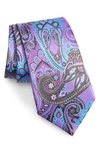 Ermenegildo Zegna Paisley Silk Tie In Purple Fan