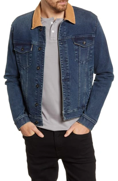 John Varvatos Buzz Washed Indigo Denim Trucker Jacket