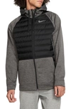 Nike Therma Hooded Nylon Jacket In Charcoal Heather/ Black/ Grey