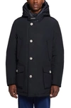 Woolrich Button-up Padded Hooded Coat In New Black