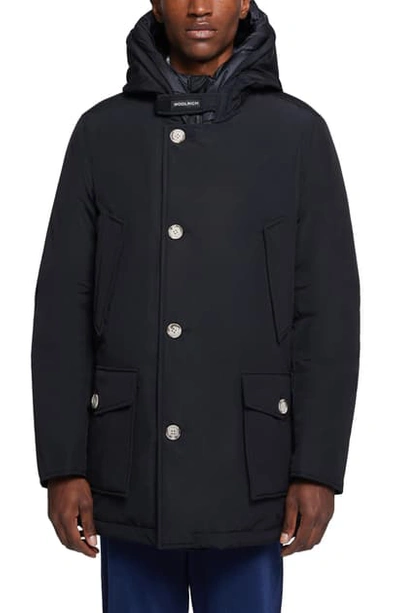 Woolrich Byrd Hooded Parka Coat In Black