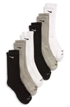 Nike Dry 6-pack Everyday Plus Cushion Crew Training Socks In White/ Grey/ Black