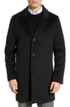 Cole Haan Regular Fit Stretch Wool Coat In Black