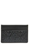 GUCCI GG RHOMBUS QUILTED LEATHER CARD CASE,597628DTDUN