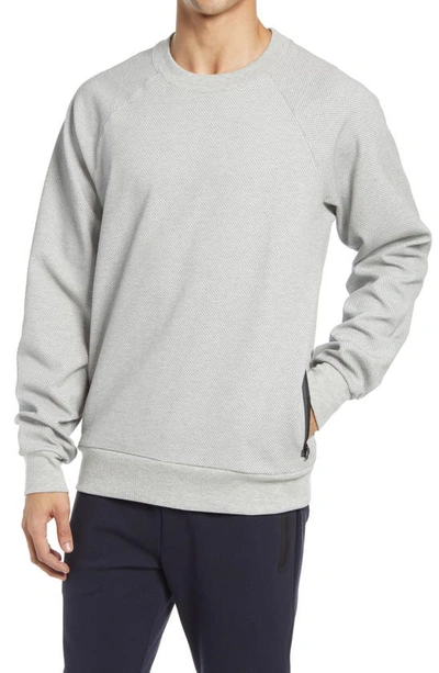 Alo Yoga Impel Waffle-textured Sweatshirt In Heather Grey