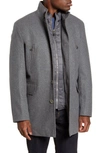 Cole Haan Melton Three-in-one Topper Coat In Light Grey