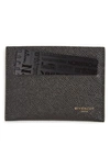 GIVENCHY TEXTURED LEATHER CARD CASE - BLACK,BK06000121