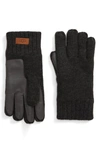 Ugg Knit Tech Gloves In Charcoal