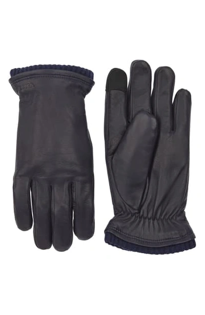 Hestra John Sheepskin Gloves In Navy