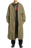 RAF SIMONS LONG HOODED PARKA WITH REMOVABLE FLEECE LINING,192-711-15020-00023